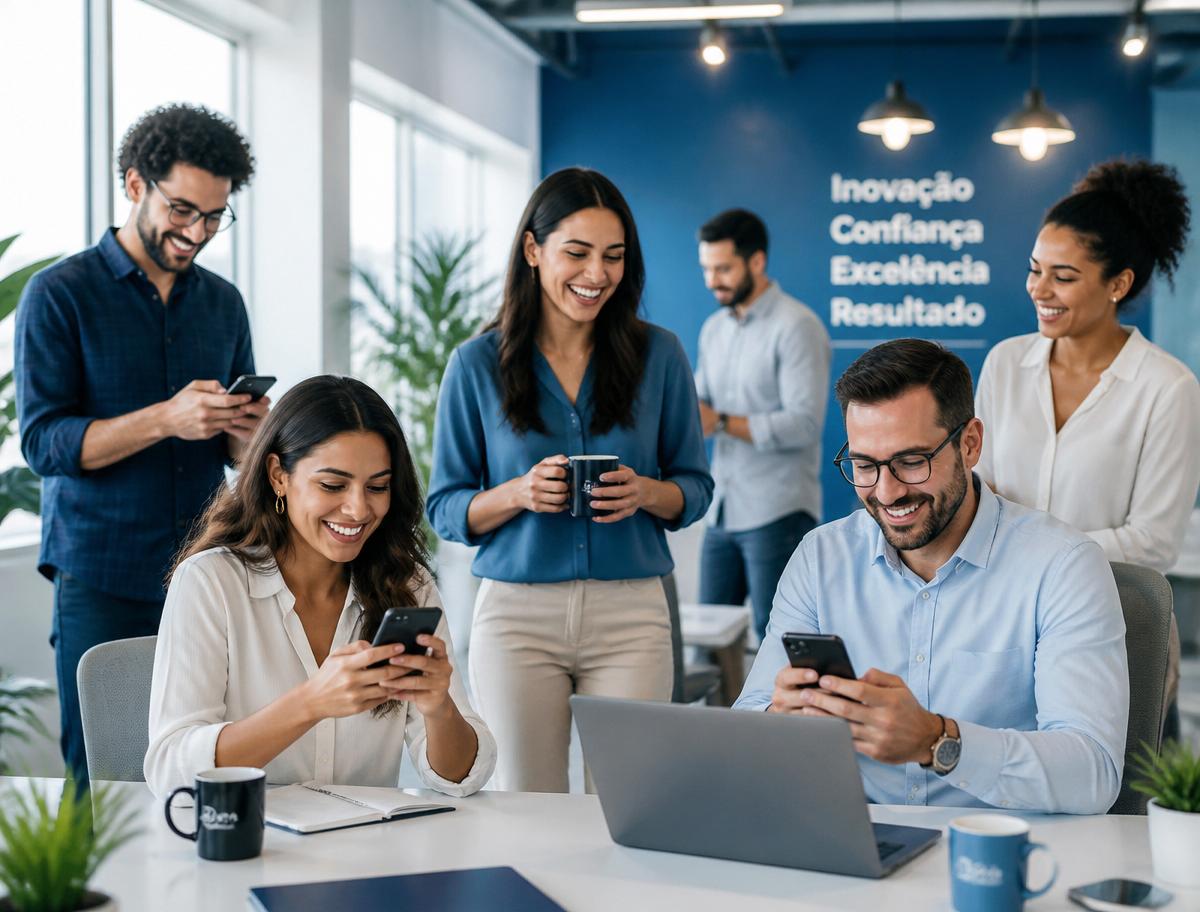 Colaboradores utilizando a plataforma Nuvia Saúde